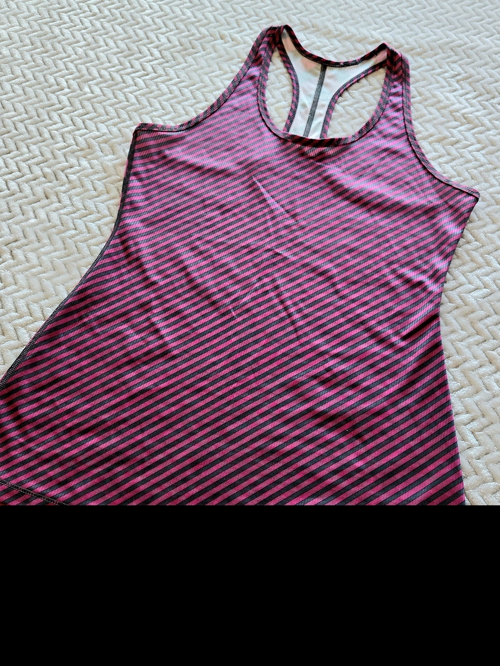 Nike Pink and Black Striped Racerback Tank